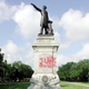 Monument of Jefferson Davis, who was president of the Confederate States of America, with his true legacy, “Slave Owner,” scrawled across the base
BART EVERSON/CREATIVE COMMONS